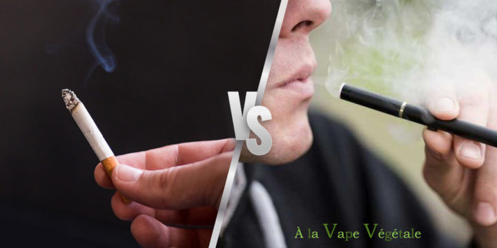 une cigarette au tabac vs une e-cigarette avec e-liquides